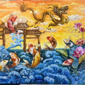 Ảnh Vẽ Cá Chép Hóa Rồng CR01