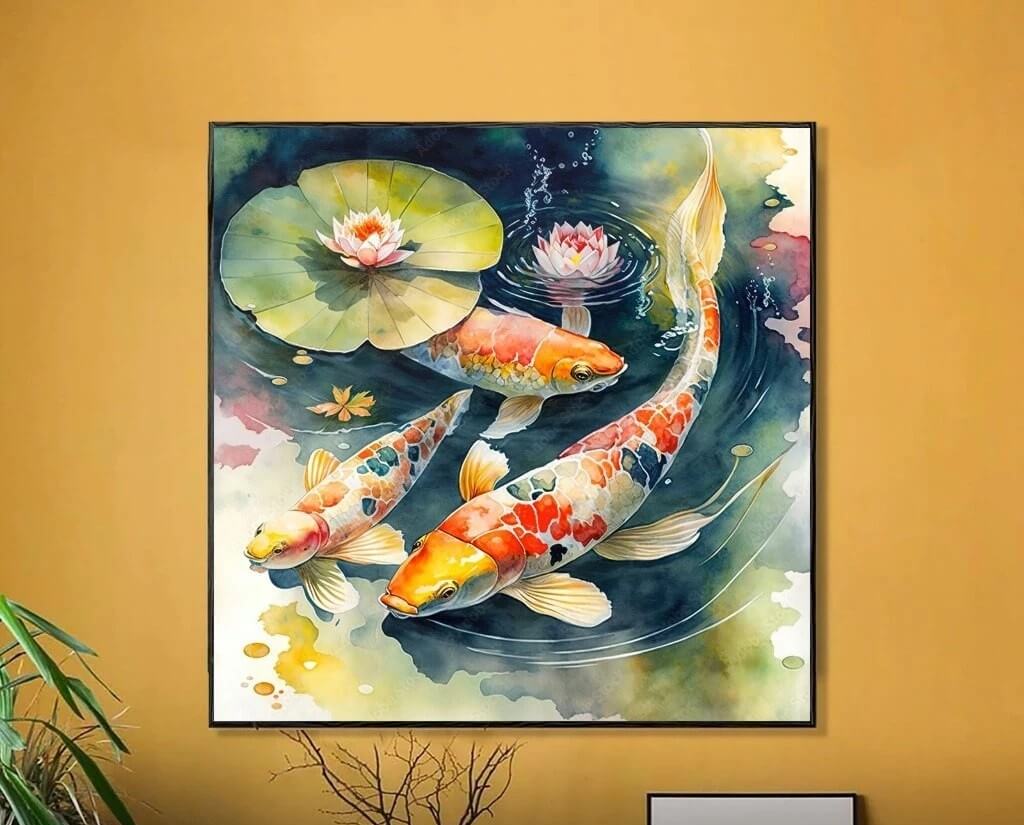 Bí Ẩn Tranh Cá Chép Hoa Sen Hợp Với Tuổi Nào 2025 ? 