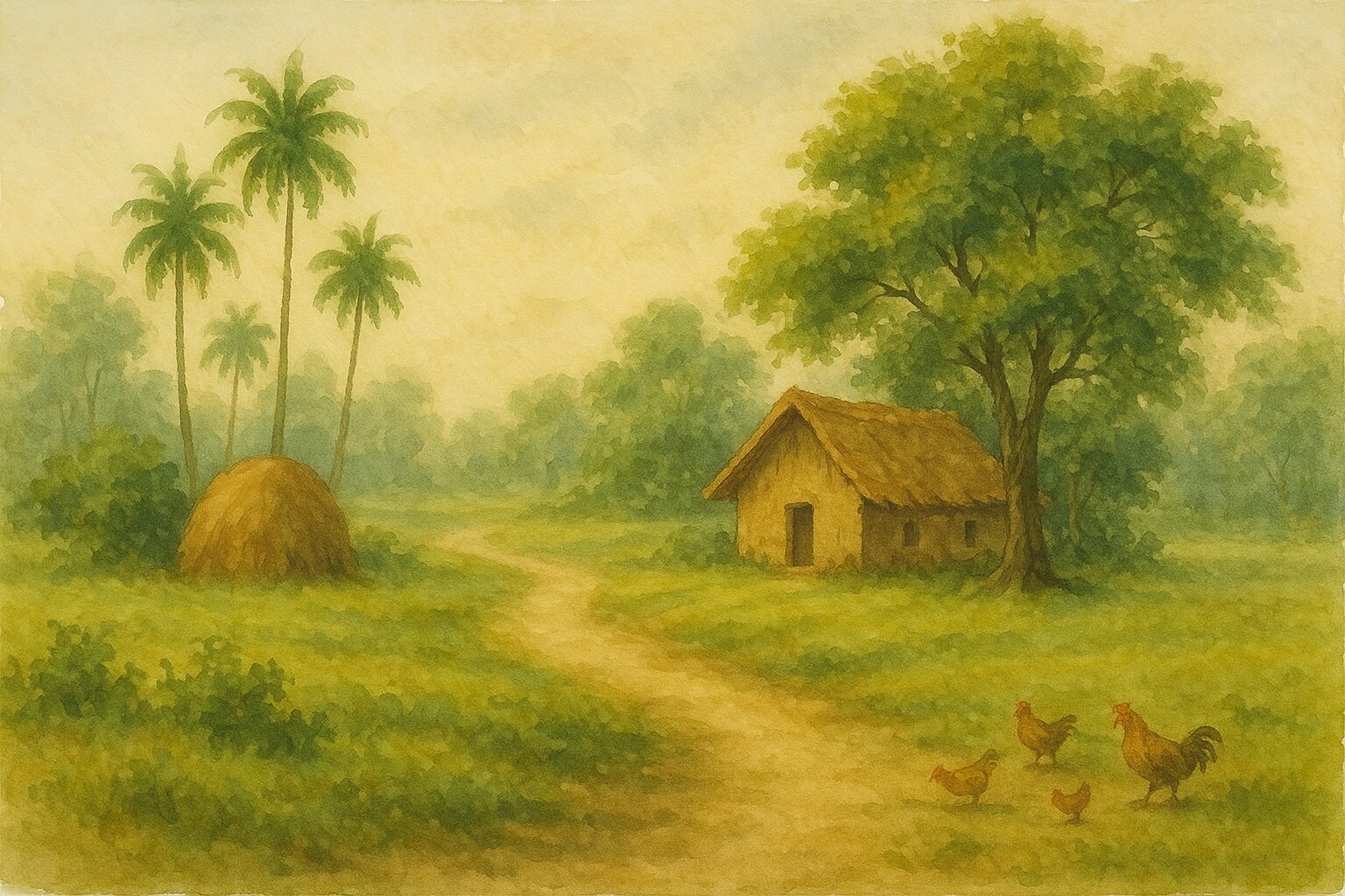 Top 5 Bức Tranh Phong Cảnh Quê Hương Màu Nước Đẹp Nhất