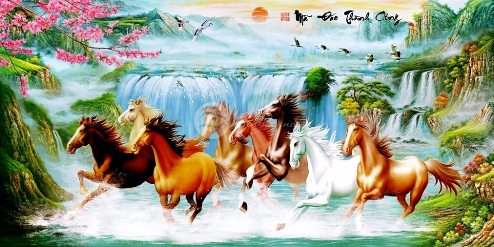 [2025] Tranh Mã Đáo Thành Công Nên Treo Hướng Nào Để Đón Tài Lộc & Thành Công?