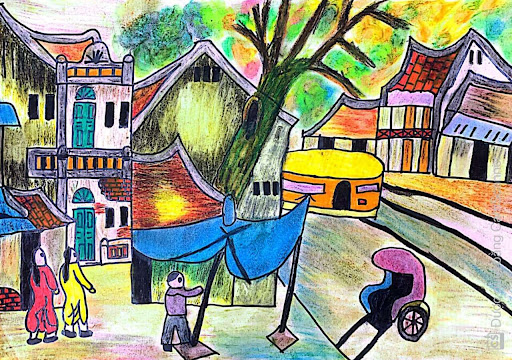 Tranh Vẽ Phố Cổ Hà Nội Của Học Sinh Đẹp Nhất 2025
