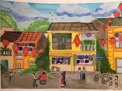 Tranh Vẽ Phố Cổ Hà Nội Của Học Sinh Đẹp Nhất 2025