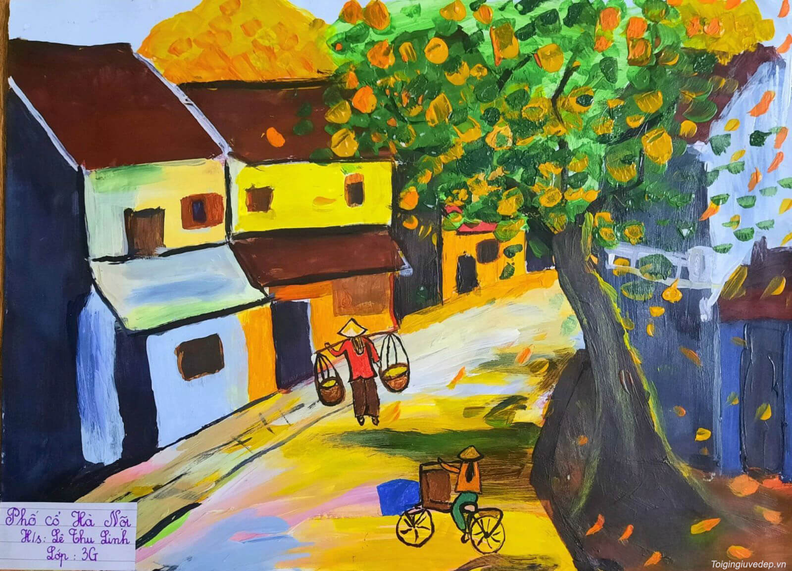 Tranh Vẽ Phố Cổ Hà Nội Của Học Sinh Đẹp Nhất 2025