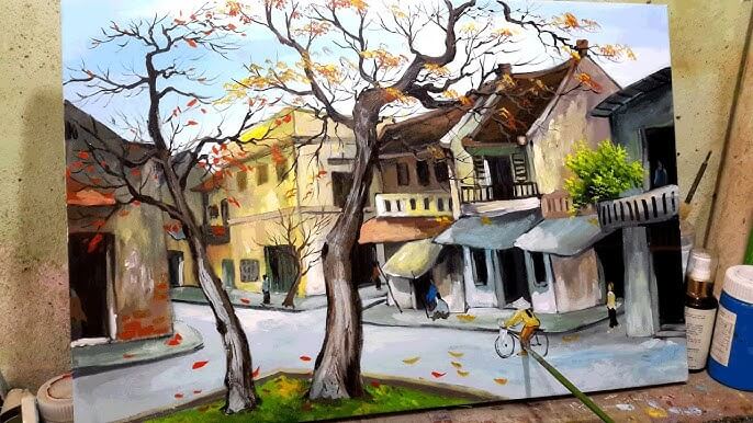 Vẽ Tranh Phố Cổ Đơn Giản: Hướng Dẫn Từng Bước Cho Người Mới Bắt Đầu