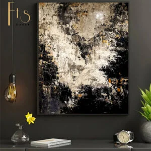 Tranh trừu tượng đen trắng FTS-01 2025 FTS Decor