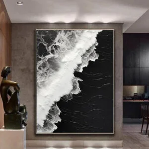 Tranh trừu tượng đen trắng FTS.03 2025 FTS Decor