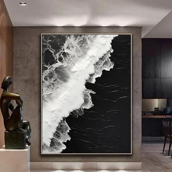 Tranh trừu tượng đen trắng FTS.03 2025 FTS Decor