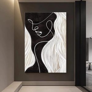 Tranh trừu tượng đen trắng FTS.09 2025 FTS Decor