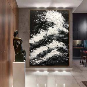 Tranh trừu tượng đen trắng FTS.10 2025 FTS Decor