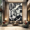 Tranh trừu tượng đen trắng FTS.02 2025 FTS Decor